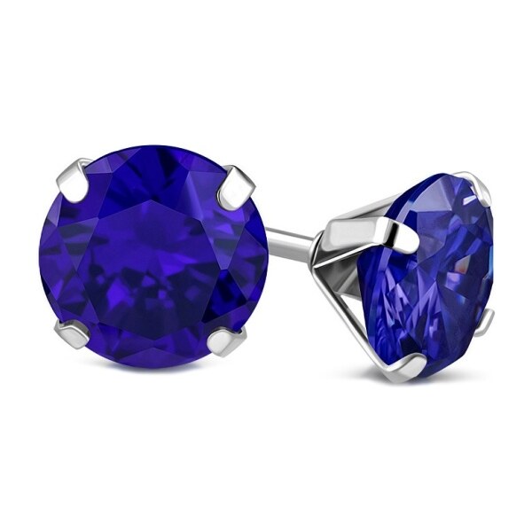 CITY STORM Dámske náušnice s brúseným očkom v modrej farbe - 10 mm 66853540