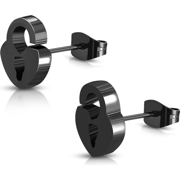 CITY STORM Dámske oceľové náušnice Lock of Love čierne 66853573