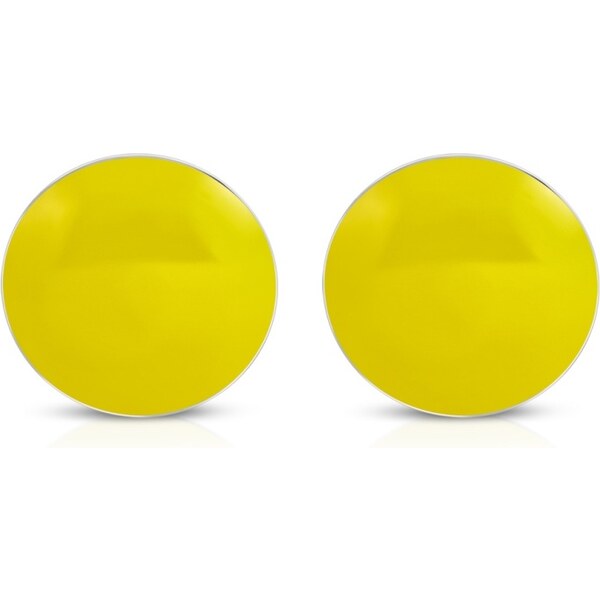 CITY STORM Náušnice okrúhle z ocele - žlté 66853645