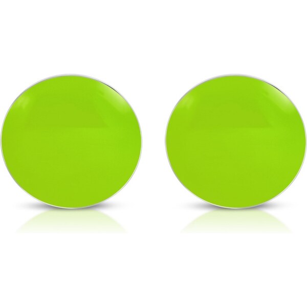 CITY STORM Náušnice okrúhle z ocele - zelené 66853644