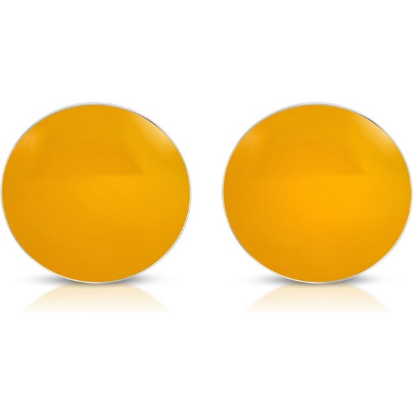 CITY STORM Náušnice okrúhle z ocele - svetlo oranžové 66853643