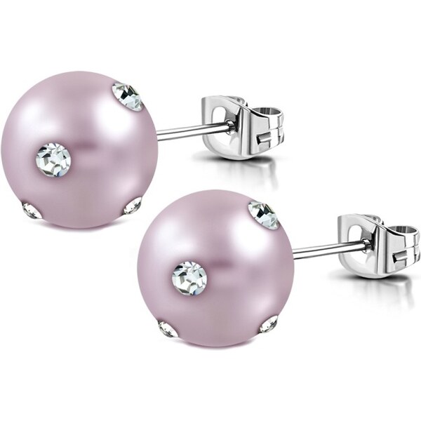 CITY STORM Dámske náušnice perličky s očkami Gilly - svetlo fialové 10 66853537