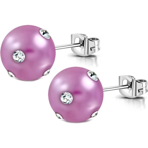 CITY STORM Dámske náušnice perličky s očkami Gilly - fialové 8 mm 66853535