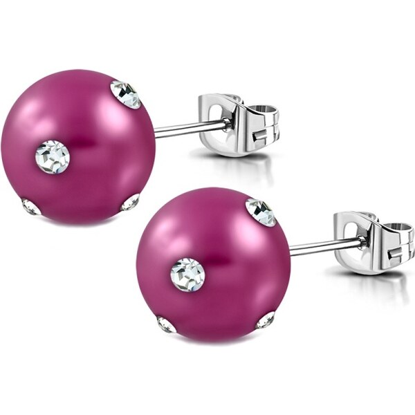 CITY STORM Dámske náušnice perličky s očkami Gilly - ružové 8 mm 66853536