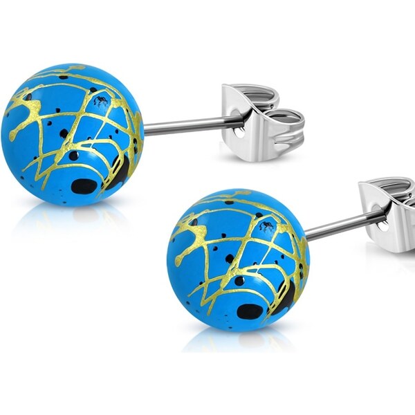 CITY STORM Dámske náušnice guličky modré striekané 66853531