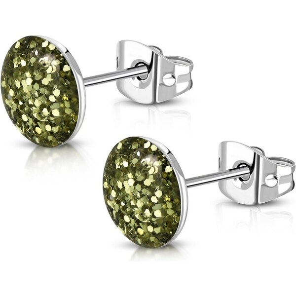 CITY STORM Náušnice z chirurgickej ocele Glitter - svetlozelené I. 66853717
