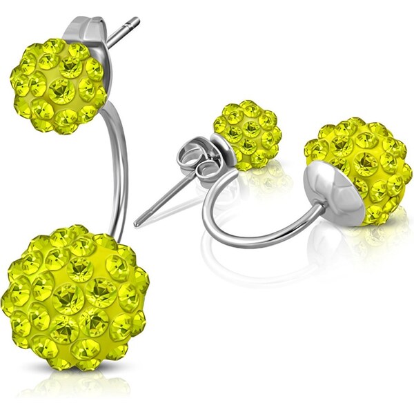 CITY STORM Dvojité náušnice Shamballa strieborno-žlté 66853597