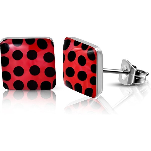 CITY STORM Náušnice z chirurgickej ocele štvorcové bodkované 66853768