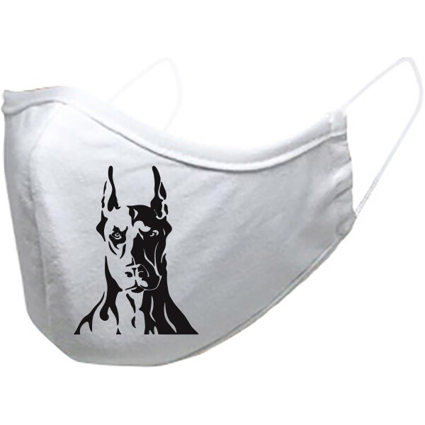 T-ričko Doberman - hlava, ochranné rúško 3-vrstvové s gumou 21255564