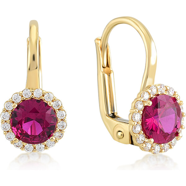 Lillian Vassago Zlaté patentové náušnice s farebnými a čírymi zirkónmi 22000003