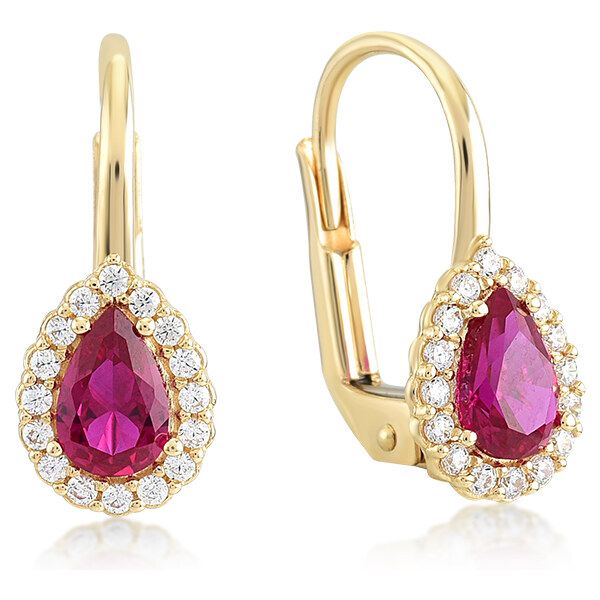 Lillian Vassago Zlaté patentové náušnice s farebnými a čírymi zirkónmi 60565049