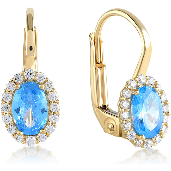 Lillian Vassago Zlaté patentové náušnice s farebnými a čírymi zirkónmi 22000008