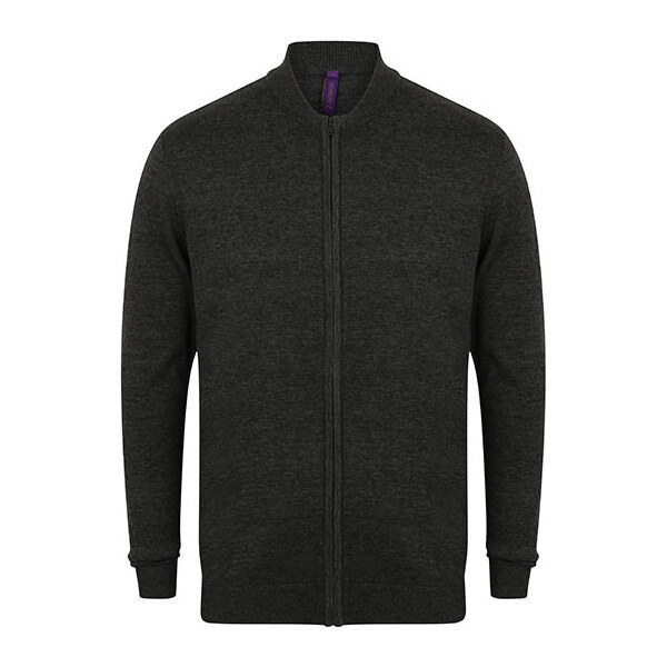 Pánsky pletený cardigan na zips bomber Henbury 22007621