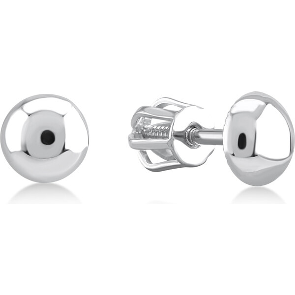 Lillian Vassago Náušnice lesklé polguľôčky, biele zlato LLV11-GER043W 24335166