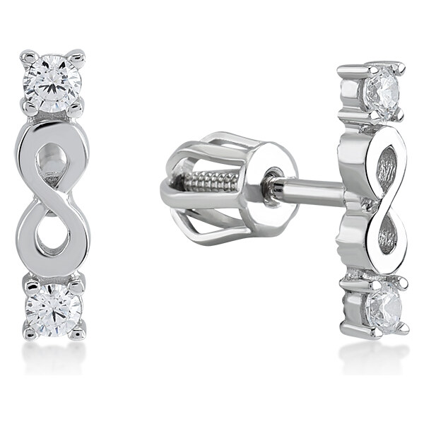 Lillian Vassago Náušnice v tvare nekonečna, biele zlato LLV11-GER010W 22759659