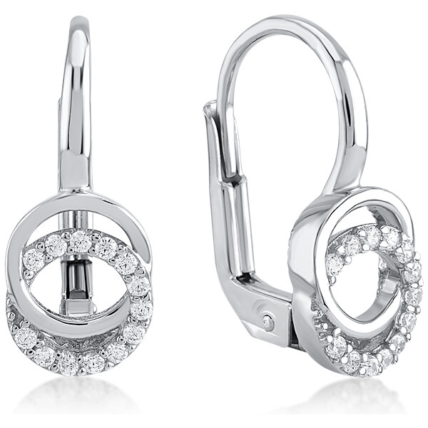 Lillian Vassago Krúžkové zdobené náušnice v bielom zlate LLV11-GER054W 22763155