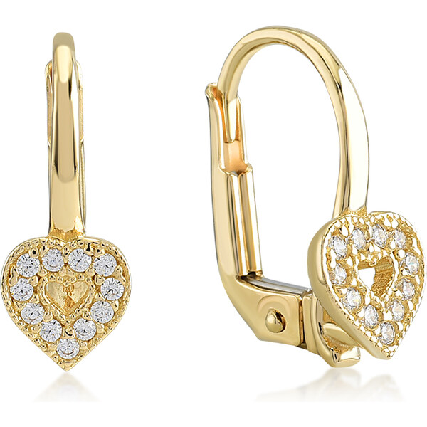 Lillian Vassago Srdiečkové zlaté náušnice so zirkónmi na klasické 22763151