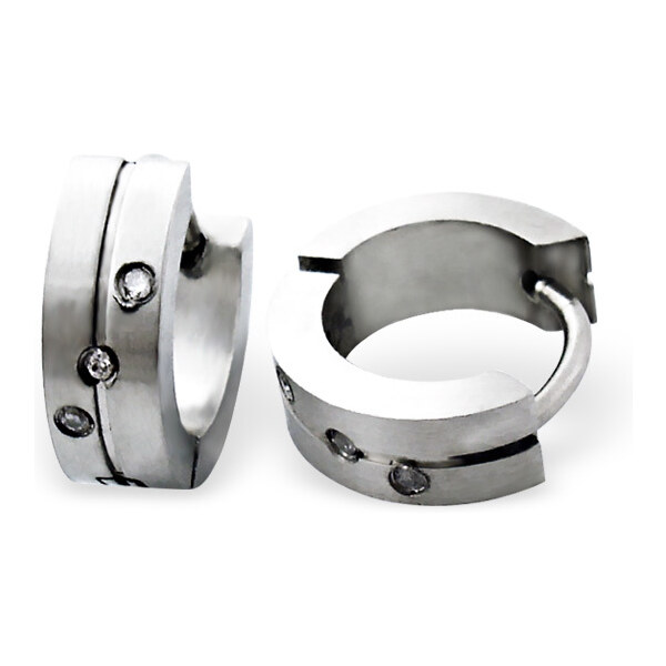 all4Silver Oceľové náušnice kruhy bez kameňa M1130-A4S 21333297