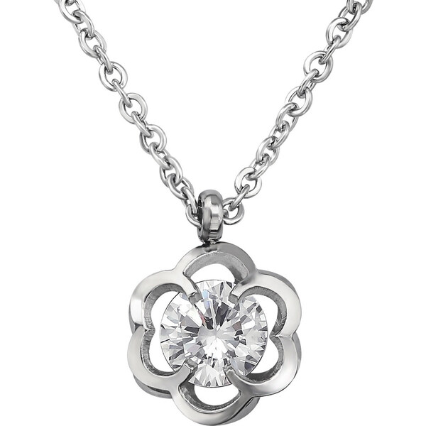 all4Silver Oceľový náhrdeľnik Kvetinka M30002-A4S 21333370