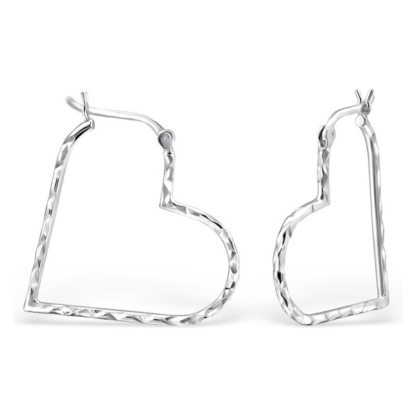 all4Silver Strieborné náušnice Srdce M23923-A4S kruhy 21333342