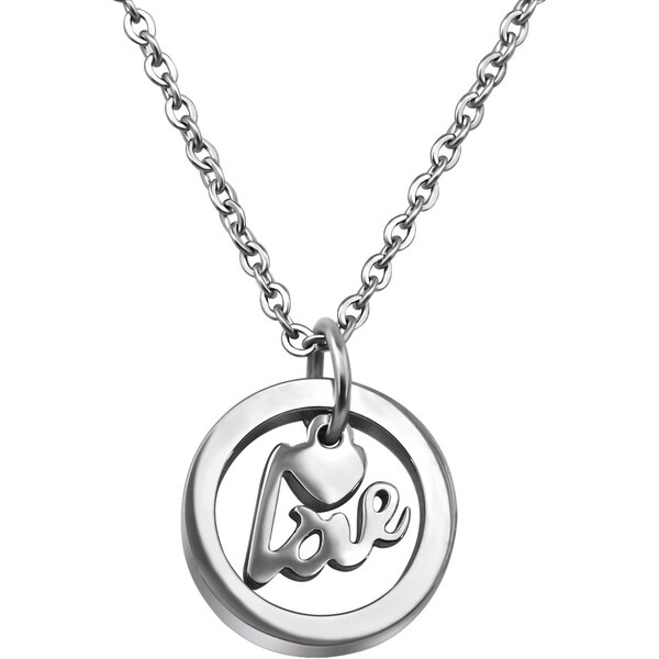 all4Silver Oceľový náhrdeľník Love M30005-A4S 21333371