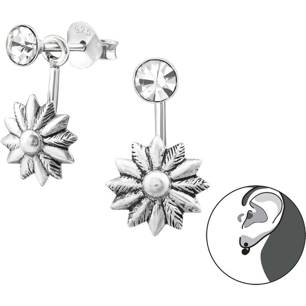 all4Silver Obojstranné strieborné náušnice M31363-A4S 21333385