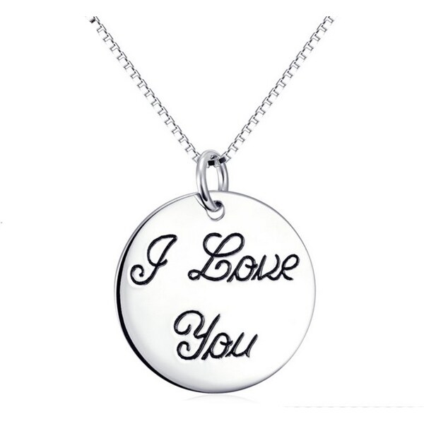 Šperky4U Strieborná retiazka s doštičkou I love you SN3044 21333467