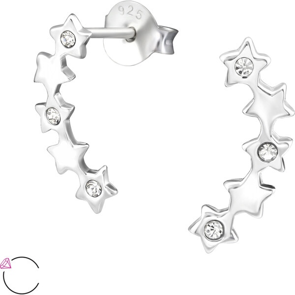 all4Silver Strieborné náušnice Hviezdy M32918-A4S 21333399