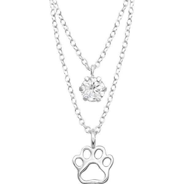 all4Silver Vrstvený streiborný náhrdeľník Labka M33005-A4S 21333402