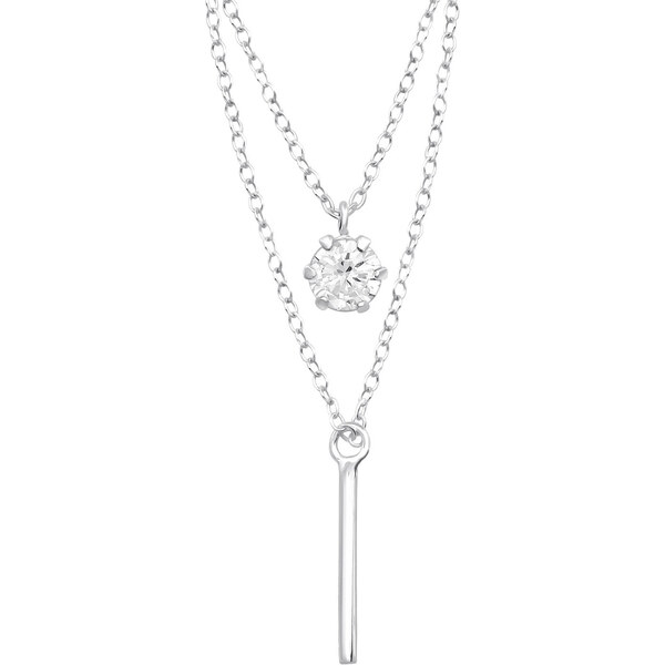all4Silver Strieborný vrstvený náhrdeľník Palička M33018-A4S 21333403