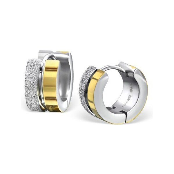 all4Silver Oceľové okrúhle náušnice Piesok A4S26611 21333484