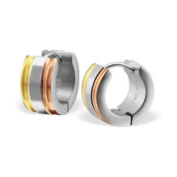 all4Silver Oceľové okrúhle náušnice Vzorkované A4S26616 21333485