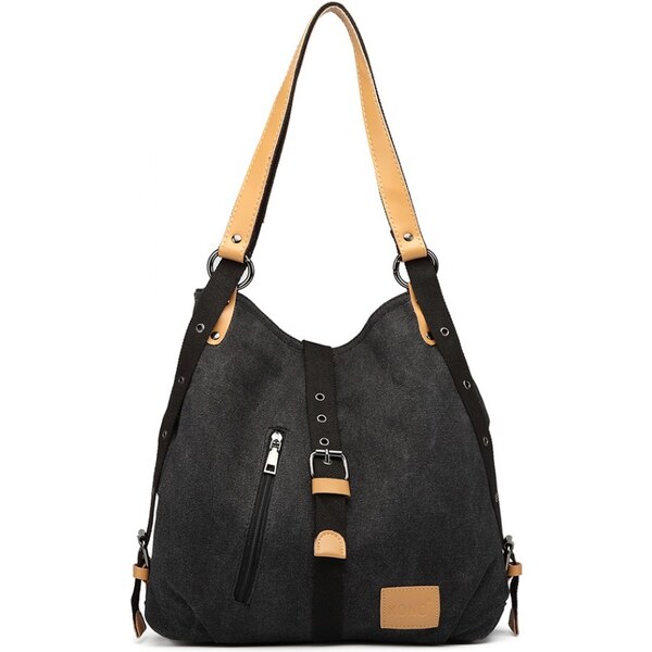 KONO pevná látková dámska kabelka cez rameno čierna 42102524