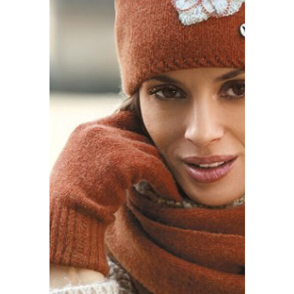 Kamea Tehlové dámske rukavice na zimu 01, Farba tehlová 21336972