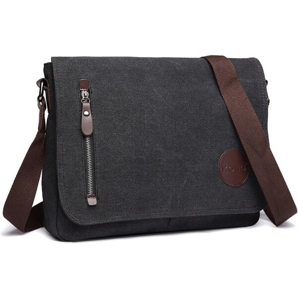 KONO pánska crossbody messenger taška s RFID ochranou E1824 čierna 21349975