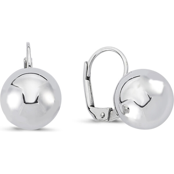 Lillian Vassago Guľôčkové náušnice na patent, biele zlato LLV66 22763157