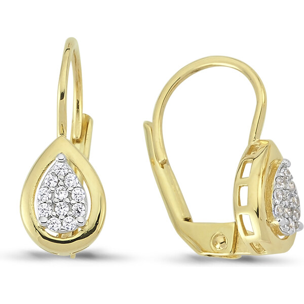 Lillian Vassago Zlaté náušnice s klasickým zapínaním v tvare slzy 22763163