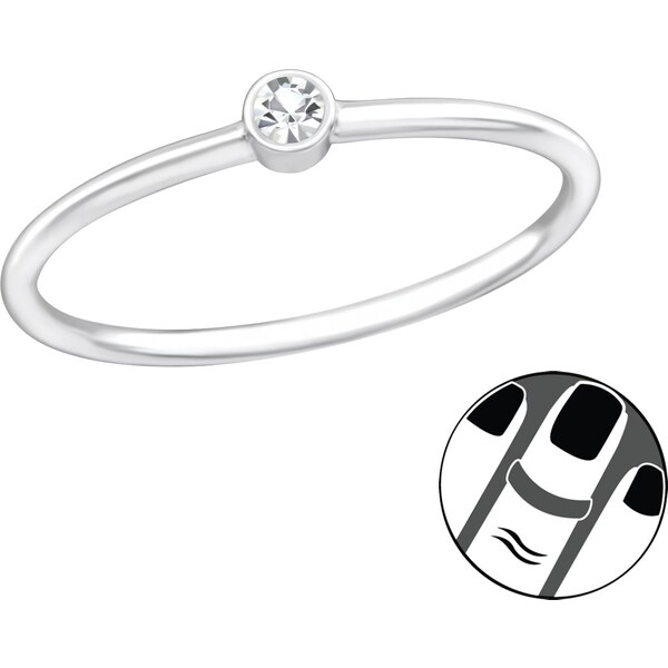 Olivie Strieborný midi prsteň s kryštálom 5782 31073068