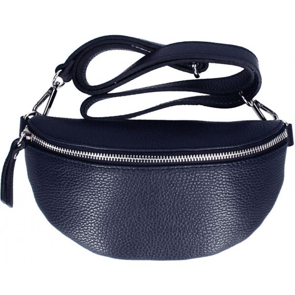 Vera Pelle Kožená dámska ľadvinka s upraviteľným popruhom Jean tmavo 21425068