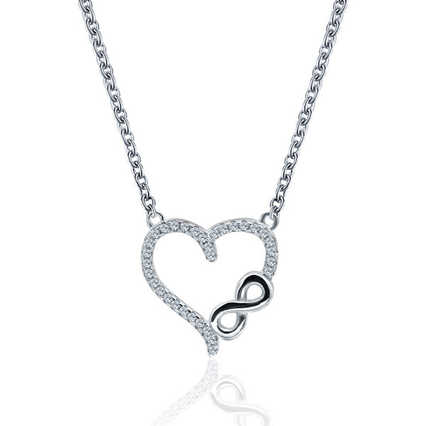 Olivie Strieborný náhrdelník SRDCE & NEKONEČNO 4860 21451998