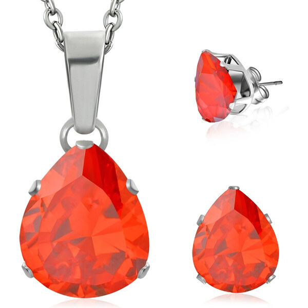 CITY STORM Set retiazka s príveskom a náušnice oranžová kvapka 66889457