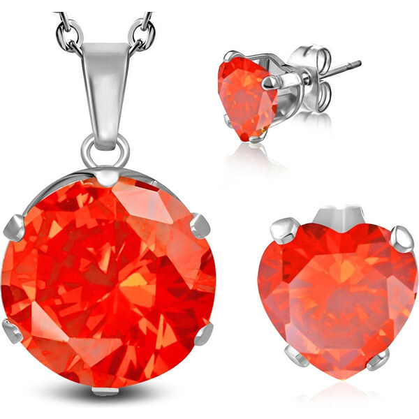 CITY STORM Retiazka s príveskom a náušnic oranžový set 66889201