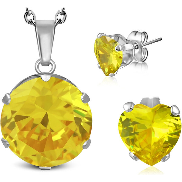 CITY STORM Set retiazka s príveskom a náušnic v žltom prevedení 66889450