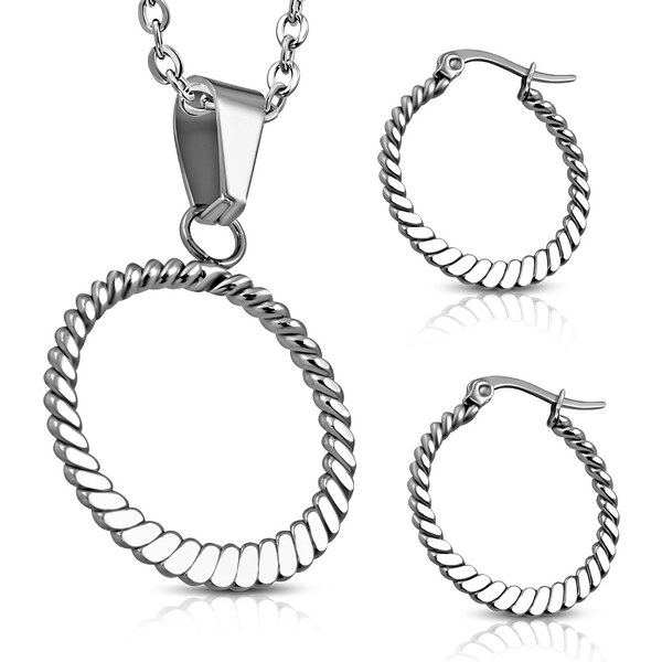 CITY STORM Set retiazka s príveskom a náušnice pletený kruh 66889458