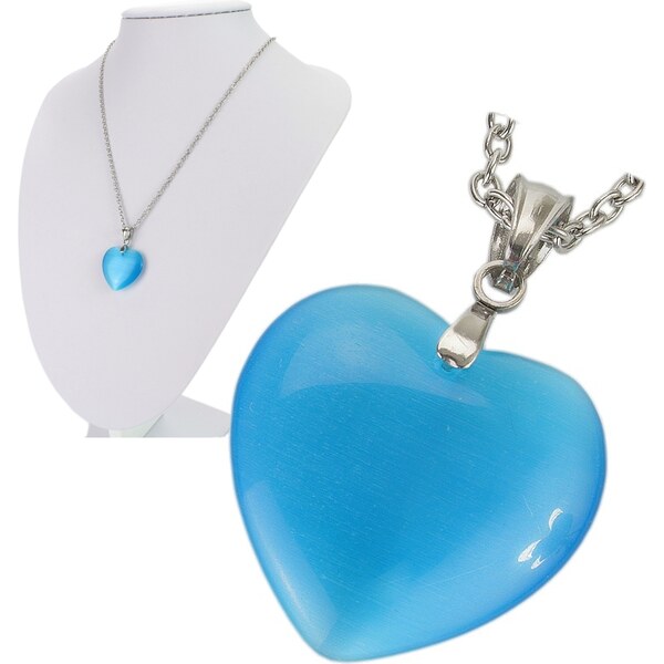 CITY STORM Retiazka so srdiečkom mačacie oko modré 66889409