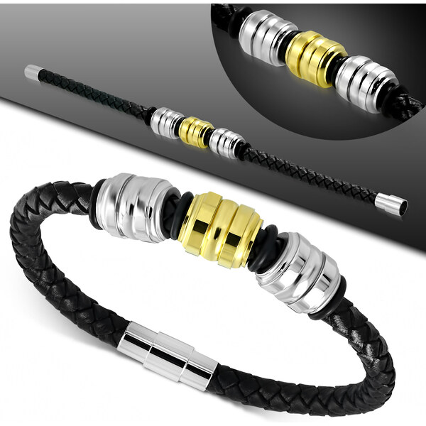 CITY STORM Náramok čierny z eko kože 66888907