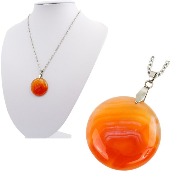 CITY STORM Retiazka s príveskom Achát kruh oranžový 66889203