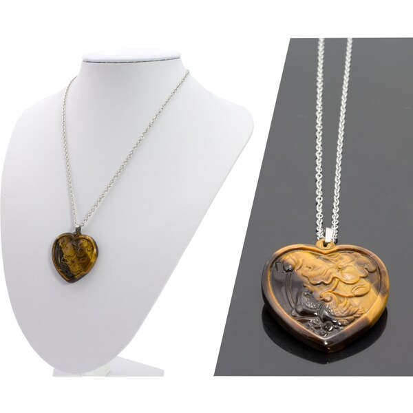 CITY STORM Retiazka s príveskom v tvare srdca z tigrieho oka 66889371