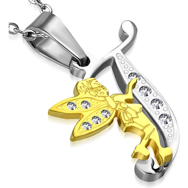 CITY STORM Retiazka s príveskom s písmenom - T - 2 cm s vílou 66889316