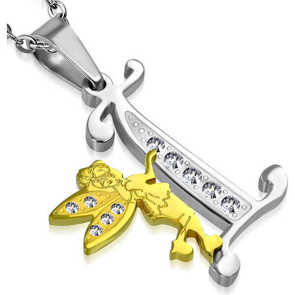 CITY STORM Retiazka s príveskom s písmenom - I - 2,3 cm s vílou 66889307